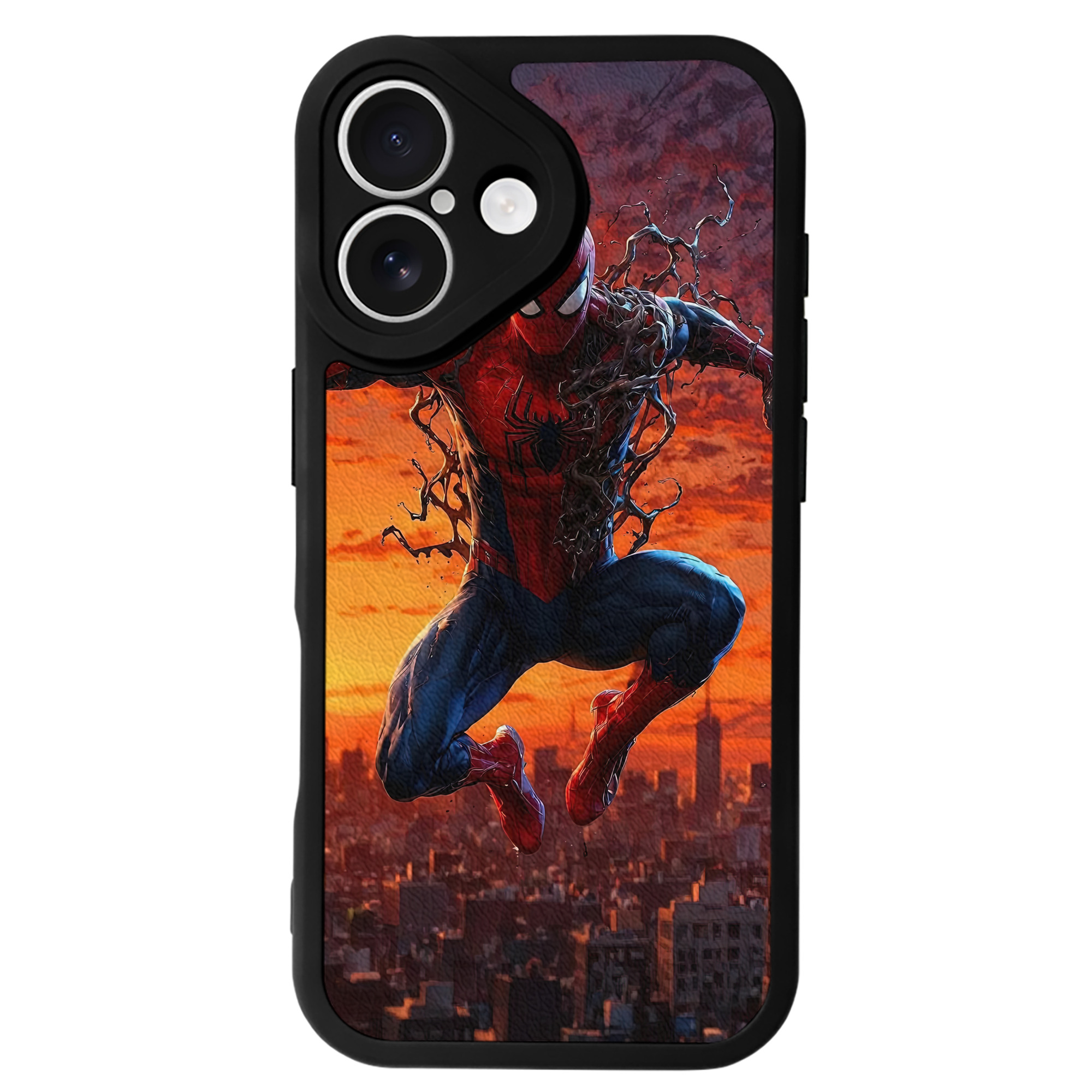 （画像用） Spider Man スパイダーマン 【iPhone 16シリーズ対応】シリコンスマホケース（レザー調） 材質：シリコン